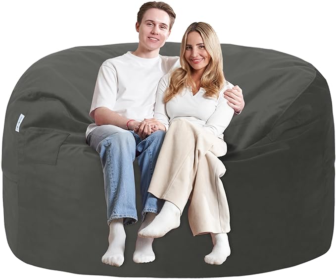 5FT Bean Bag Chair with Ultra Soft Velvet Cover Bean Bag Sofa with Memory Foam by Unknown