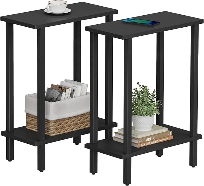 TUTOTAK Small Side Table, Narrow End Table, Skinny Sofa Table, Slim Nightstand by WelcometotheTUTOTAKHome