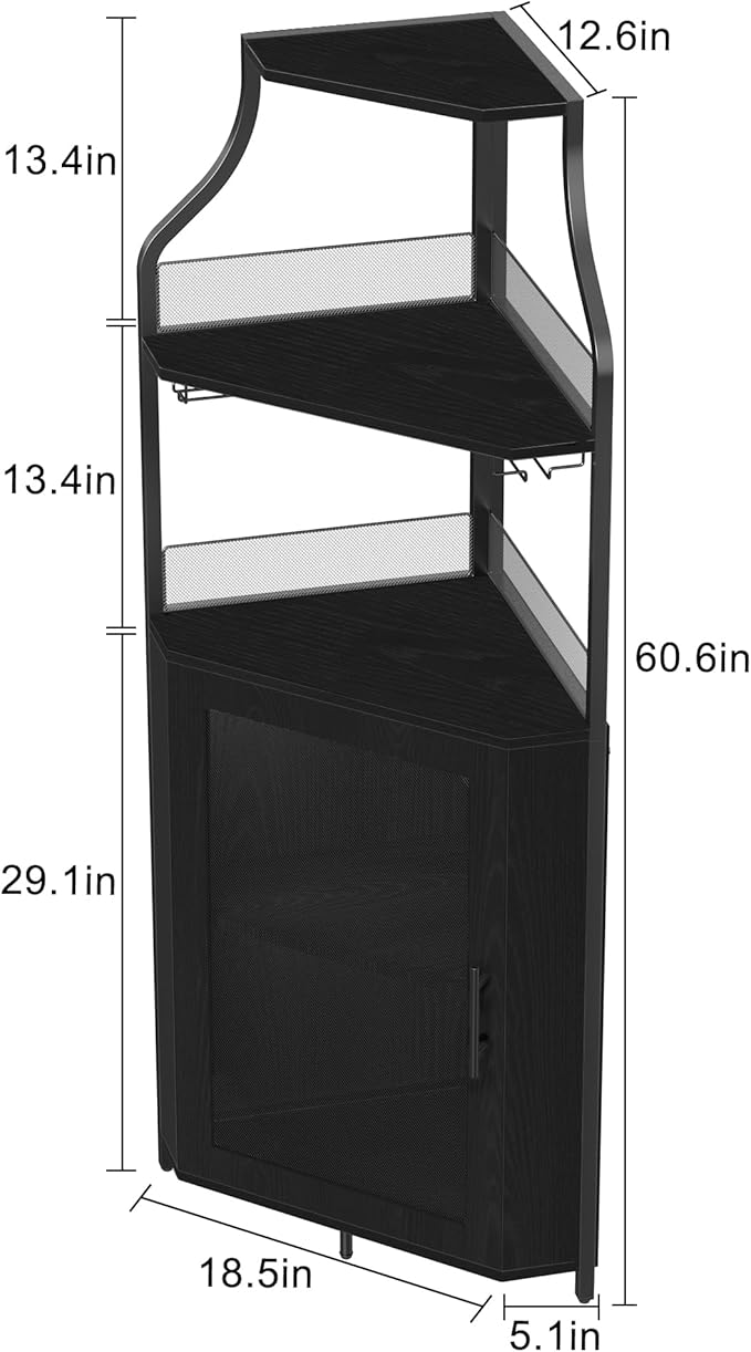 GarveeHome Corner Wine Cabinet - Image 2
