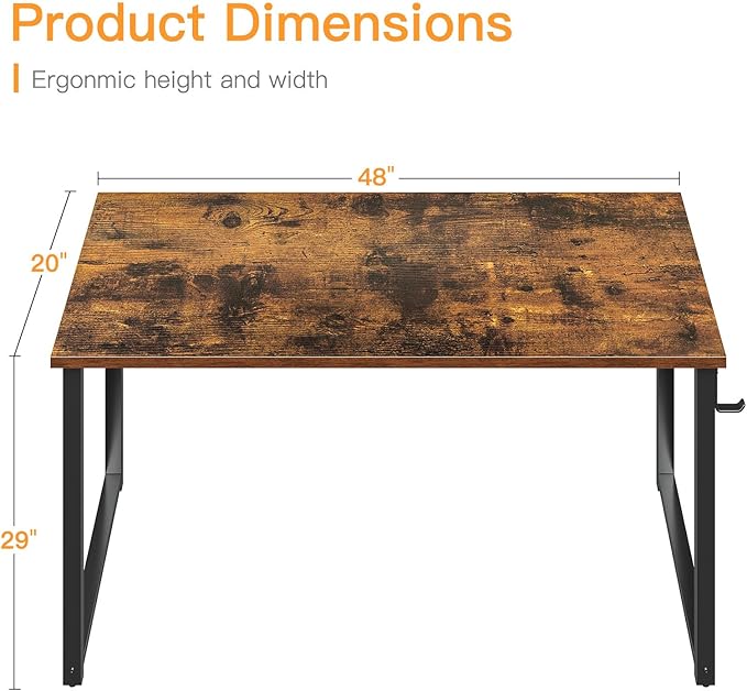 Coleshome 48 Inch Computer Desk, Modern Simple Style Desk - Image 3