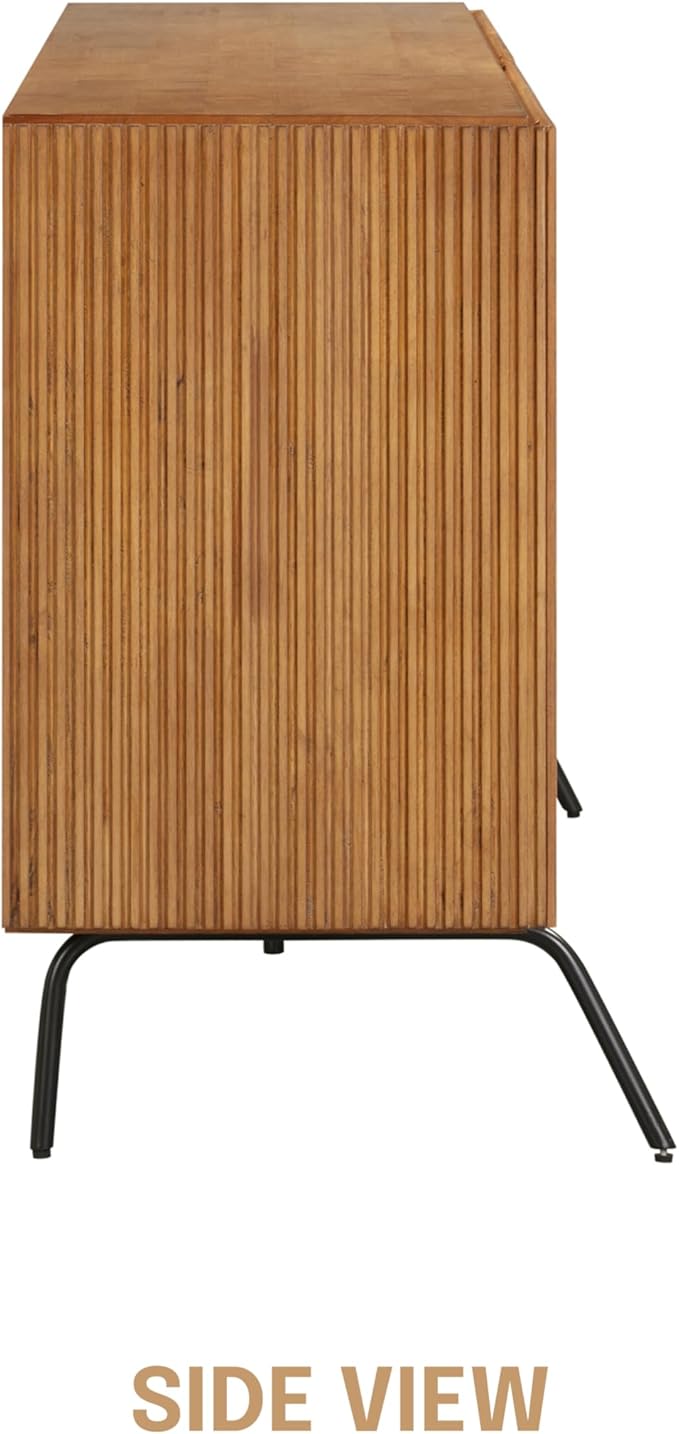 NTC Veil Modern Sideboard with 4 Doors, Buffet Cabinet with Vertical Groove - Image 8