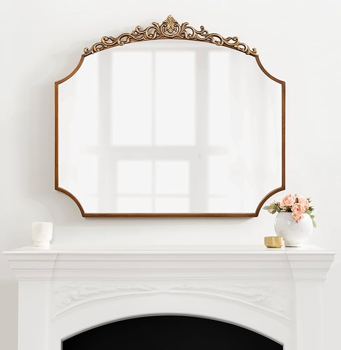 Kate and Laurel Arendahl Ornate Traditional Arched Scallop Mirror; 24 x 36; - Image 3