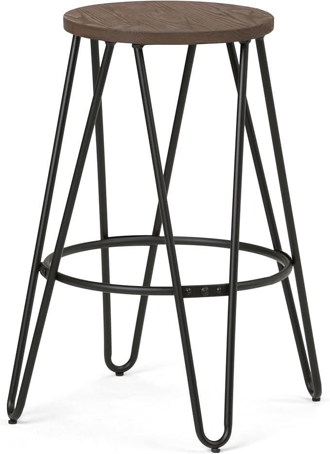 SIMPLIHOME Simeon Industrial Metal 26 inch Metal Counter Height Stool - Image 9