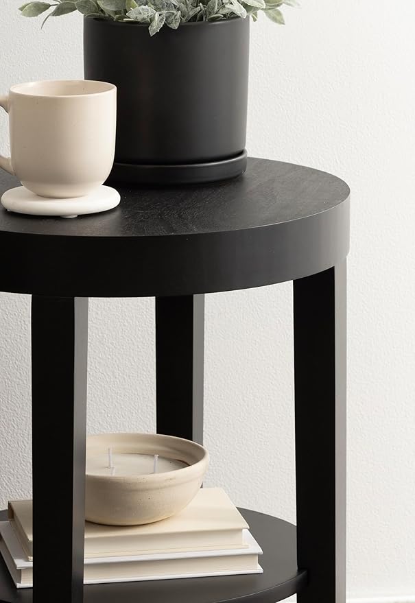 Kate and Laurel Talcott Modern Round Wood Side Table, Natural Wood, - Image 5