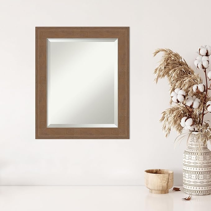 Amanti Art Brown Wall Mirror 25x21 Alta Medium Brown Rectangle Bathroom Mirror - Image 5
