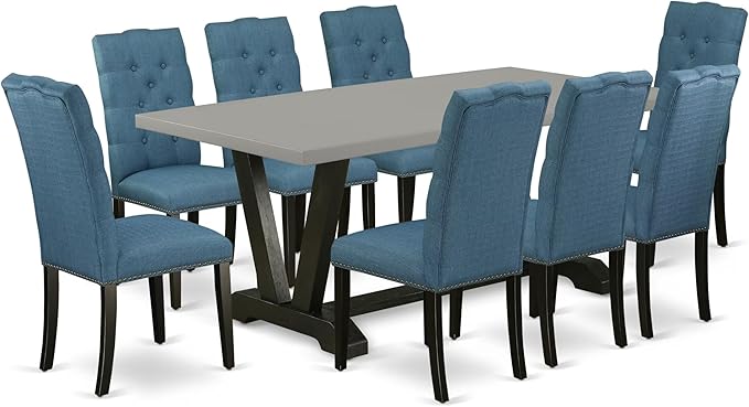 East West Furniture V697EL121-9 9 Piece Dining Room Table Set Includes a by EastWestFurniture