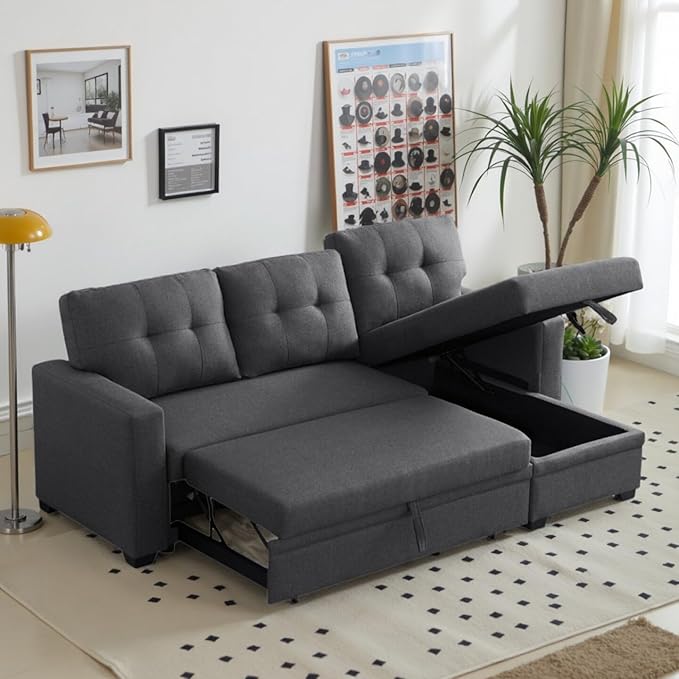L-Shape Sofa Bed, Pull Out Sleeper Sofa - Image 7