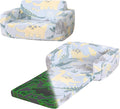 Foldable Kids Sofa Extra Wide for 2 Seats, Soft Kids Fold Out Couch Glow in The by Dormlony