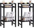 28in Tall Side Table Set of 2, 3-Tier Small Narrow End Table by YUFAM