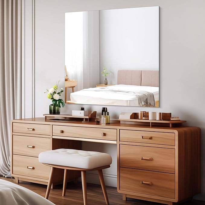 Frameless Mirror, 36x36 inch Square Bathroom Mirrors - Image 3