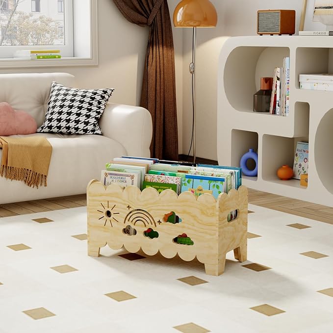 Wood Kids Bookshelf, Montessori Bookshelf, Suitable Kids Rooms, Nursery & - Image 7