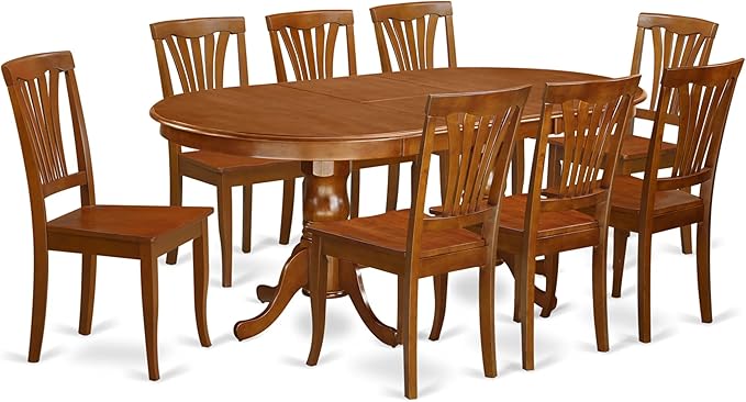 East West Furniture PLAV9-SBR-W 9 Piece Dining Room Furniture Set Includes an by EastWestFurniture