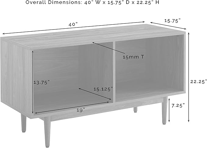 Crosley Furniture Liam Medium Vinyl Record Storage TV Stand and Entertainment - Image 3