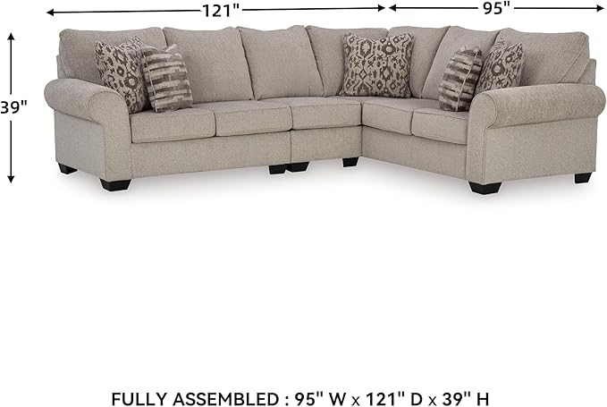 Signature Design by Ashley Claireah Casual L-Shaped 3-Piece Sectional - Image 3