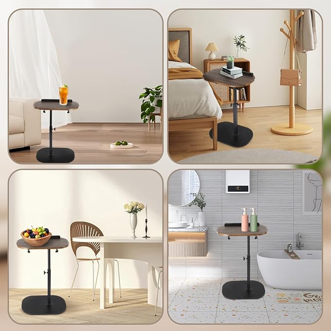 Comeon C-Shaped Tv Tray Pedestal Side Table, End Table Adjustable Height in - Image 7