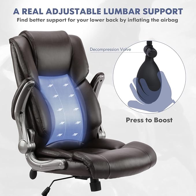 COLAMY High Back Executive Office Chair- Ergonomic Home Computer Desk Leather - Image 5