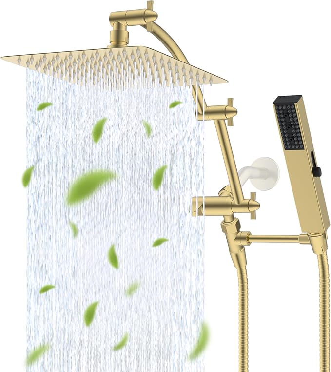 Hibbent All Metal 10'' Rainfall Shower Head, Shower Head Combo, High Pressure by Hibbent