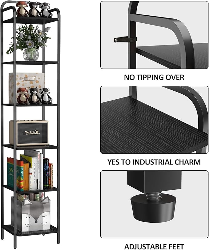 Book Shelf, 6 Tier Bookshelf, Bookcase - Image 4