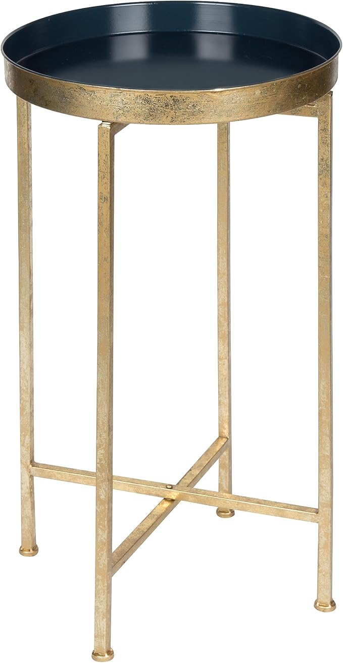 Kate and Laurel Celia Round Metal Foldable Tray Accent Table by KateandLaurel