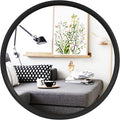 HOMECOOKIN Wood Round Wall Mirror, Large Circle Rustic Accent Decor Mirror by HOMECOOKIN