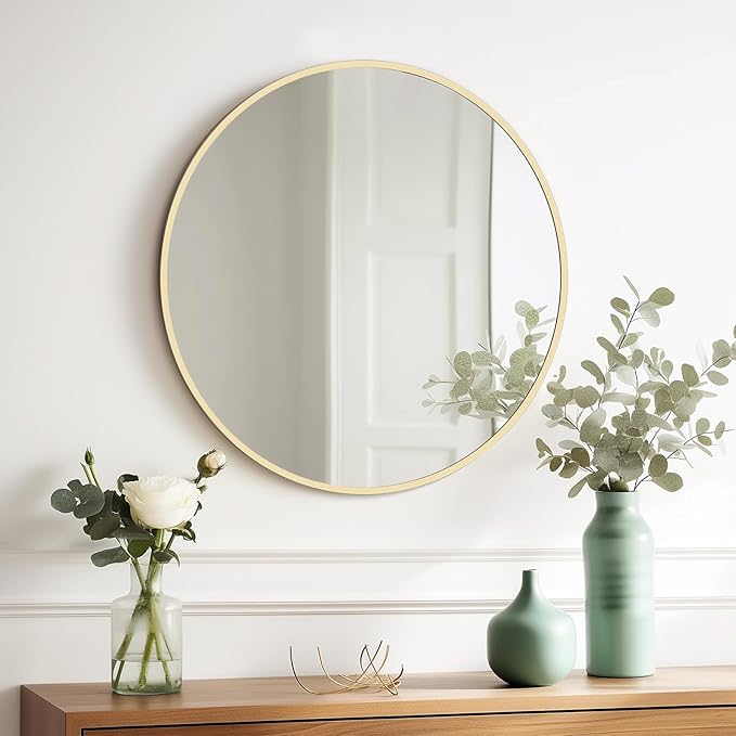 HOMECOOKIN Round Wall Mirror 20" Gold Circle Mirror - Image 4