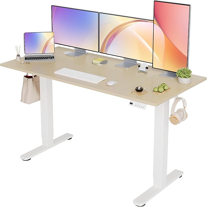 Seang Electric Standing Desk Adjustable Height, 55 x 24 Inch Sit Stand Desk by Unknown
