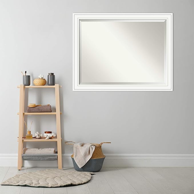Amanti Art White Bathroom Mirror - Image 6