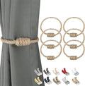 BEL AVENIR Magnetic Jute Curtain Tiebacks, Decorative Drapery Holdbacks by BELAVENIR