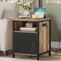 FATORRI End Table with Storage, Rustic Side Table by FATORRI