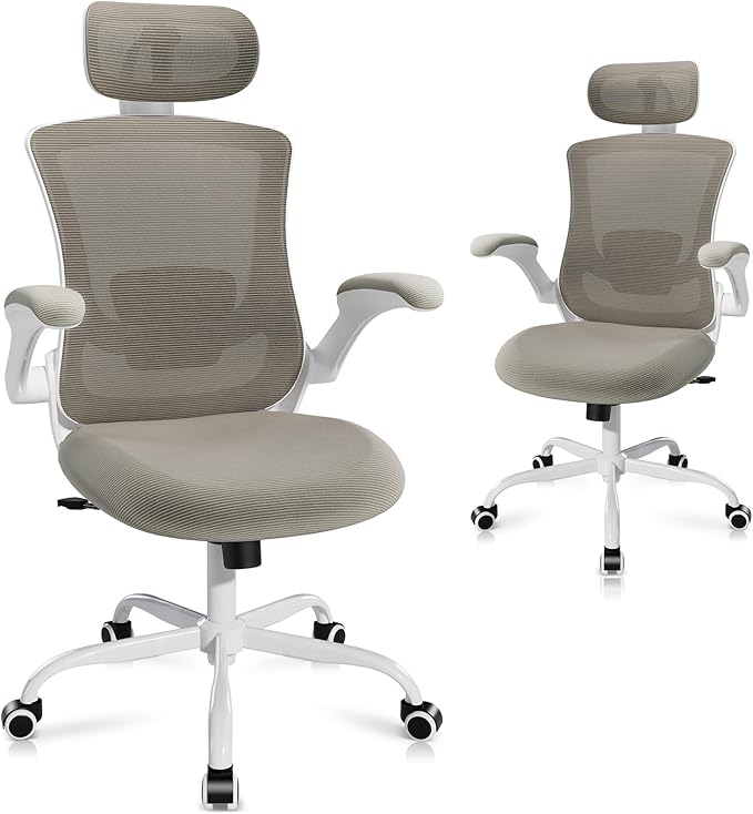 High Back Office Chair with Adjustable Lumbar Support & Headrest, Ergonomic - Image 3