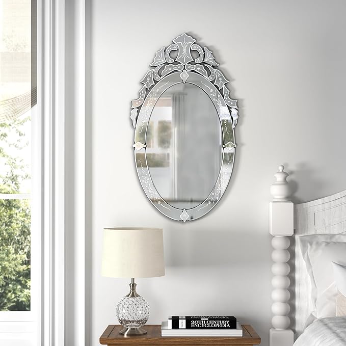 KOHROS Oval Bathroom Mirror 42" x 24" Venetian Mirror - Image 3