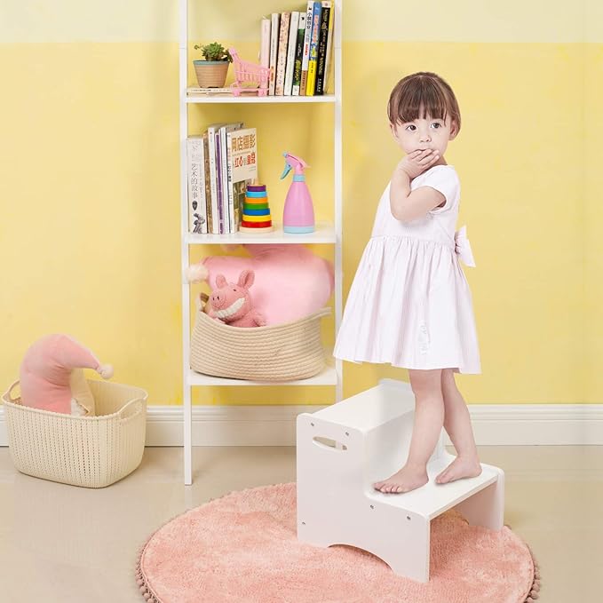 WOOD CITY Toddler Step Stool, Wooden 2 Step Stools - Image 3