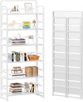 4NM No-Assembly 6 Tiers Folding Bookshelf Storage Shelves Vintage Bookcase by 4NM