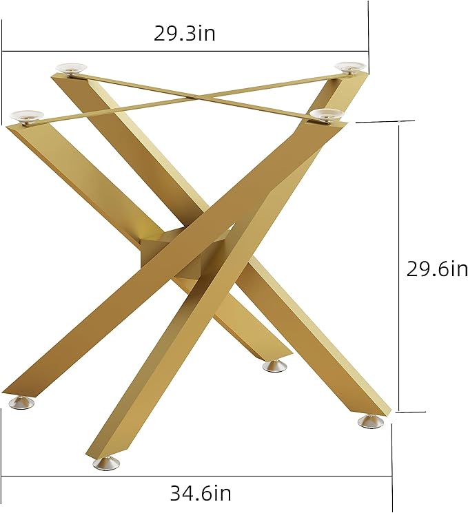 30 Inch Modern Gold Metal X Shape Table Legs, 4 Pieces, 28 Inch Height - Image 7