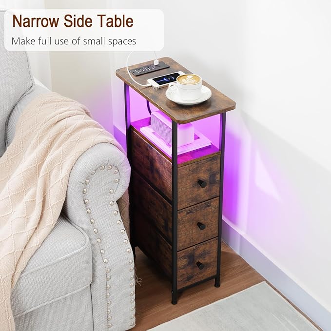Narrow End Tables Living Room Set of 2 - Image 4