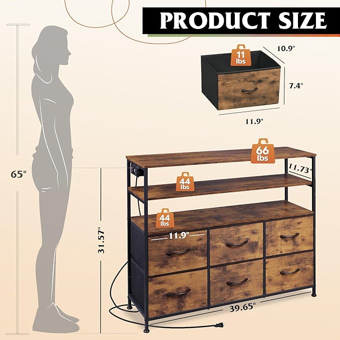 WLIVE TV Stand for 40, 45 inch TV, Entertainment Center - Image 3