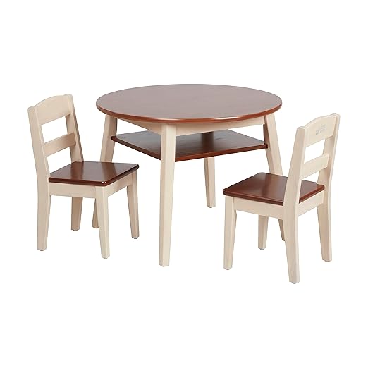 ECR4Kids Hideaway Table and Chair Set, Kids Furniture, Dark Walnut/Antique White by ECR4Kids
