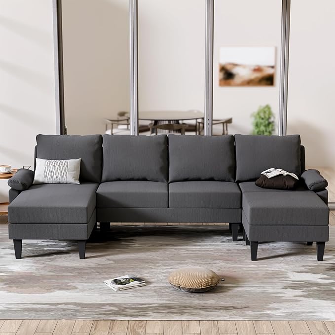 U Shaped Sectional Couch, Convertible Modular Sectional Sofa - Image 6
