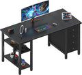 Lufeiya Gaming Desk with 4 Fabric Drawers & Storage Shelves, 47 inch Computer by LUFEIYA