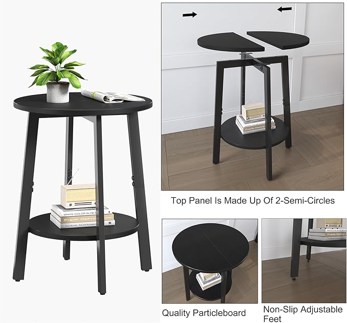 Side Table, Small Round End Table - Image 4