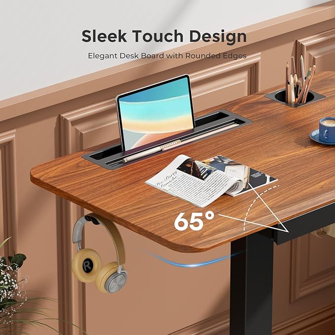 Mobile Standing Desk with Drawer, Portable Laptop Workstation on Wheels - Image 9