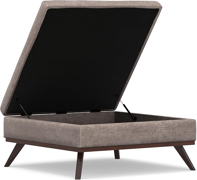 SIMPLIHOME Owen 40 inch Wide Mid Century Modern Square XL Coffee Table Storage - Image 4