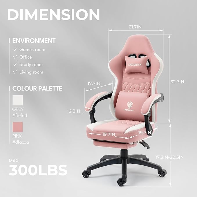 Dowinx Gaming Chair Breathable Fabric Game Chair - Image 3