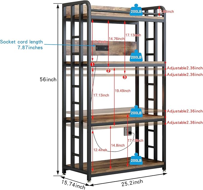 Adjustable 4-Tier Heavy Duty Kitchen Baker's Rack - Image 2