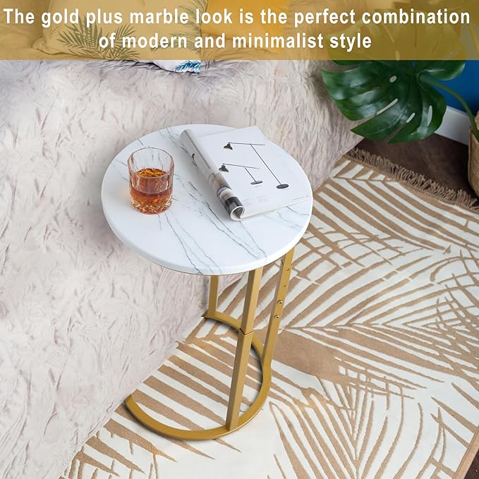 Serteaw C-Shaped End Table, Sturdy Side Table - Image 5