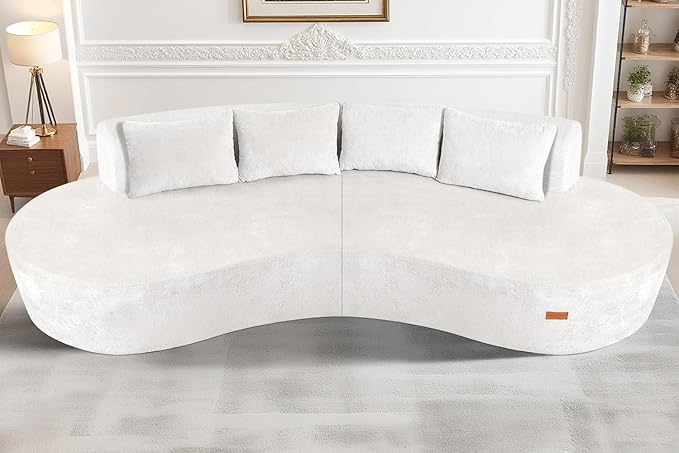 Homguava 104'' Modular Sectional Sofa, Curved Modern Sofa by Homguava