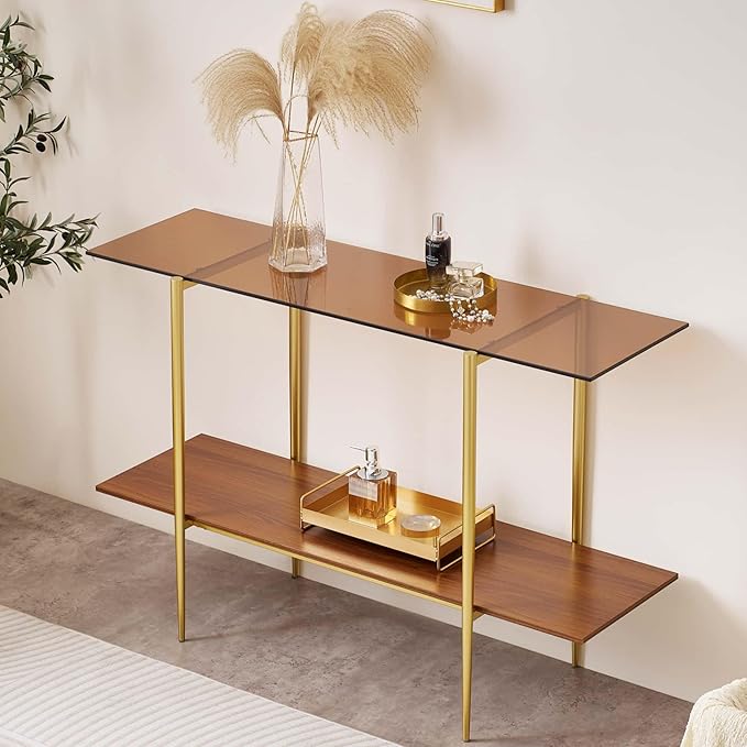 Extra Large Glass Console Table by LumFurn