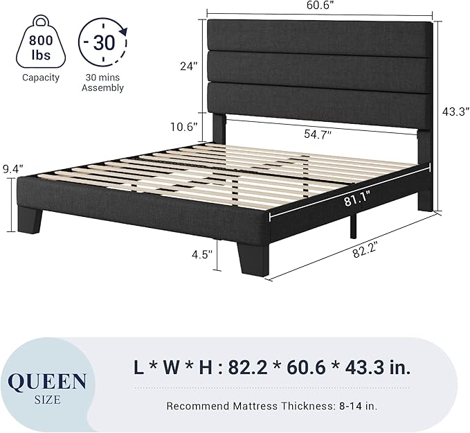 Allewie Queen Size Platform Bed Frame - Image 2