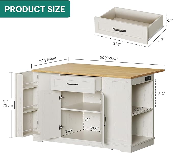 YITAHOME 50" Kitchen Island - Image 5