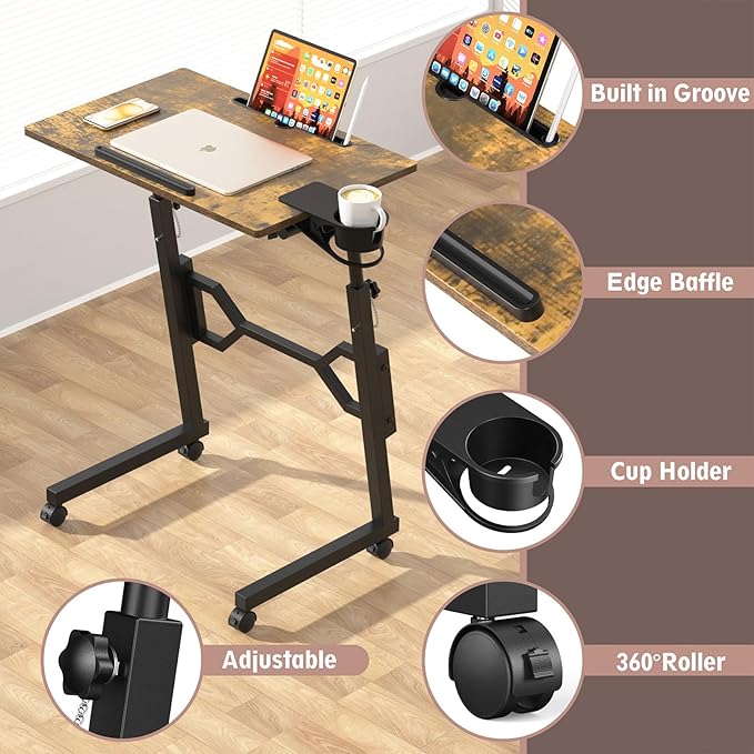 Small Standing Desk with Wheels, Portable Treadmill Desk, Rolling Desk - Image 5